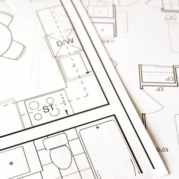 floor plans on a white paper layout